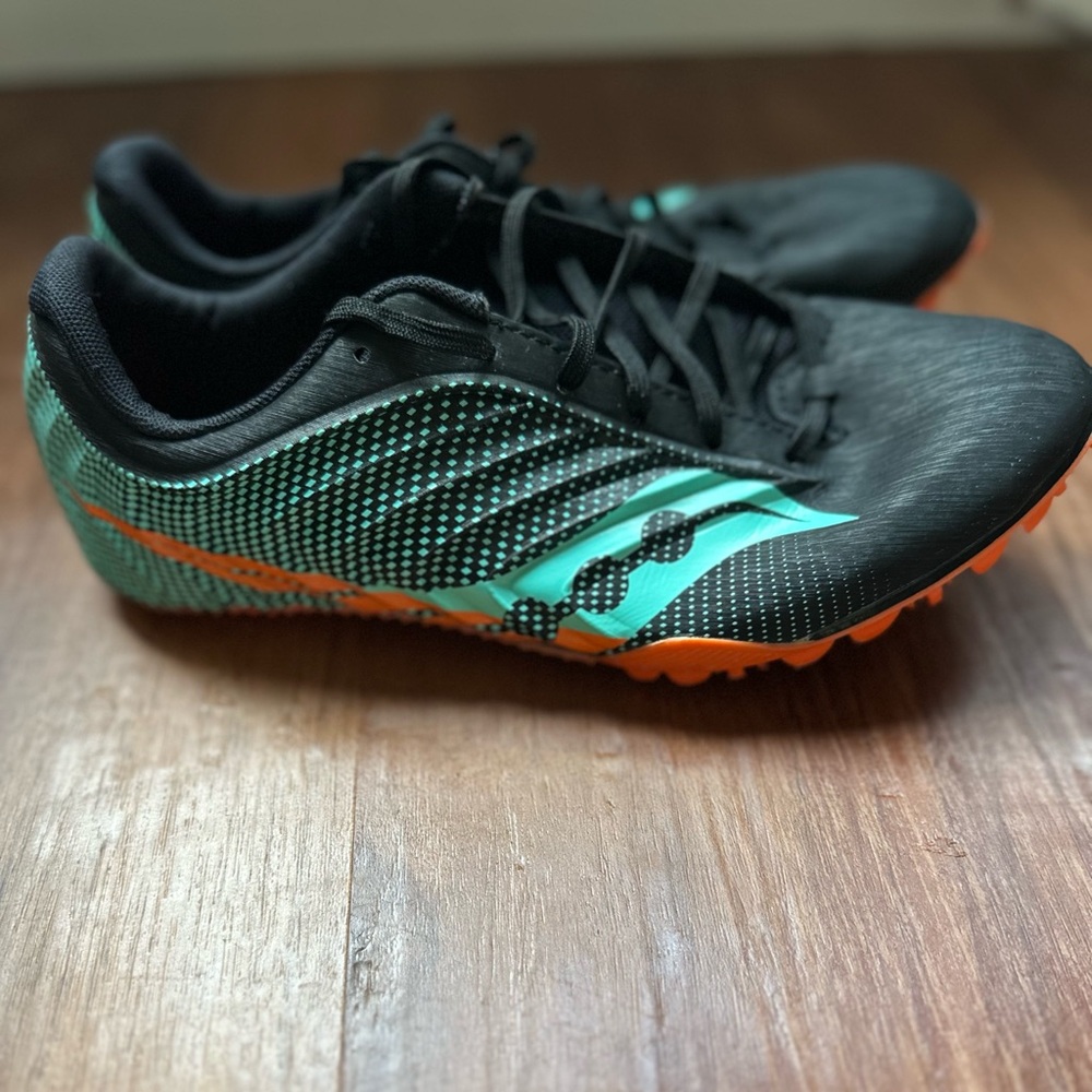 Saucony Black and Green Spitfire Track Spikes